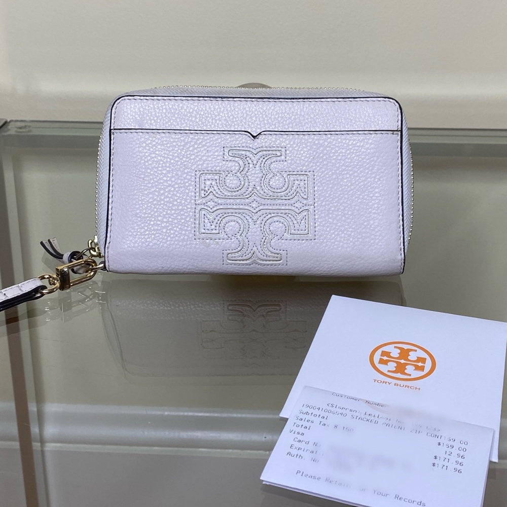 Tory Burch Stacked Patent Zip Continental Wallet